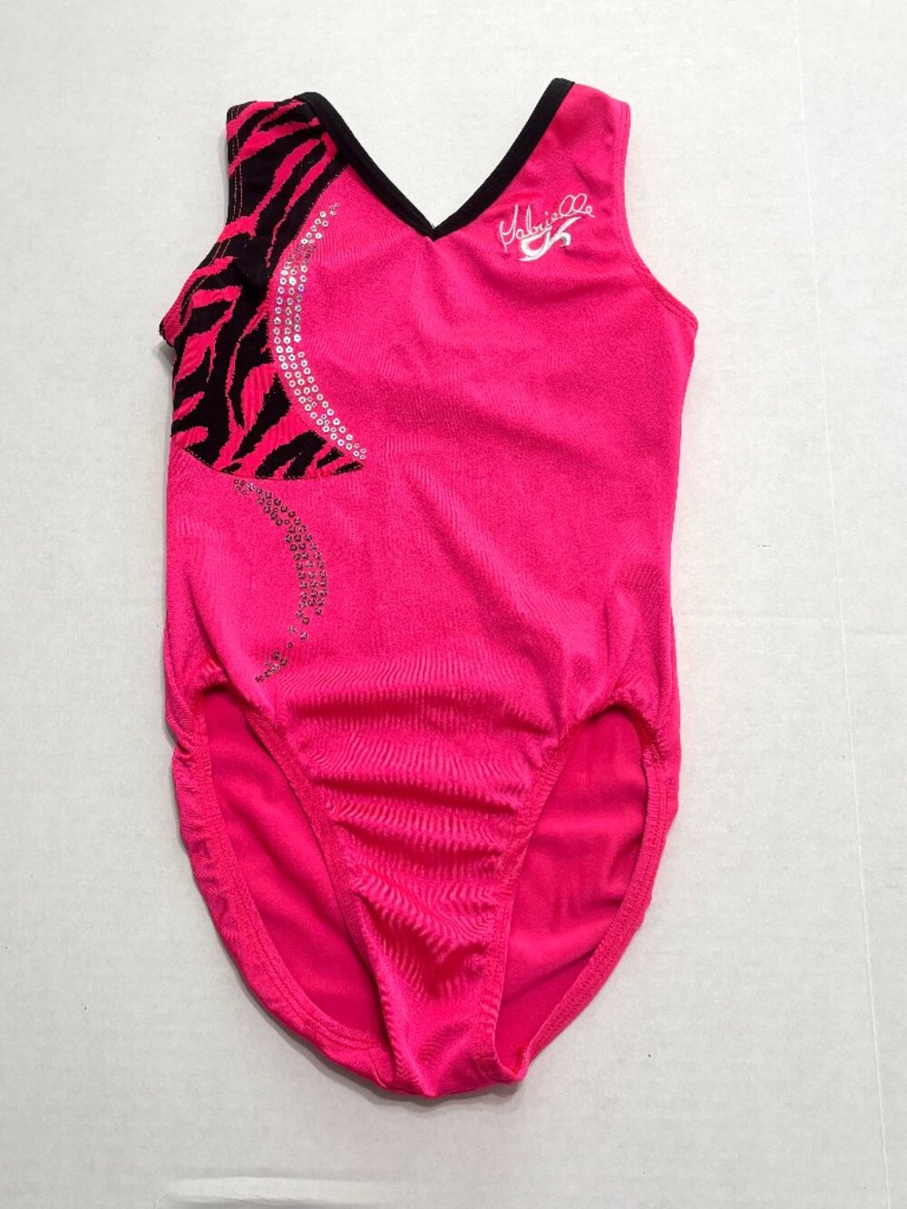 GK Elite Gabrielle Pink/Black Gymnastics/Dance Leotard Size 6